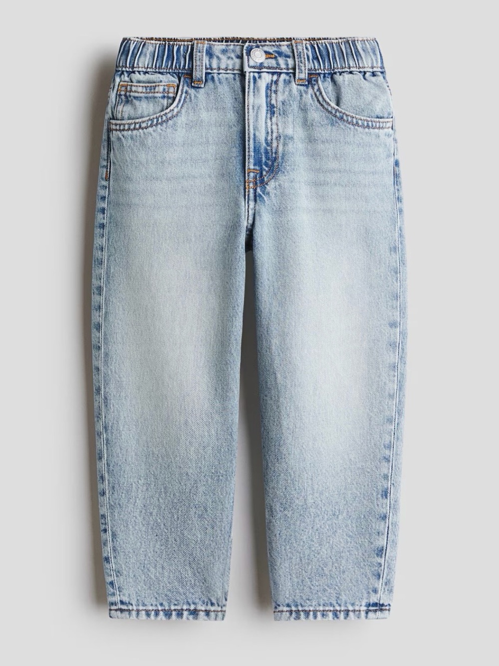 H&M Light Wash Kids Elastic-Waist Relaxed Jeans